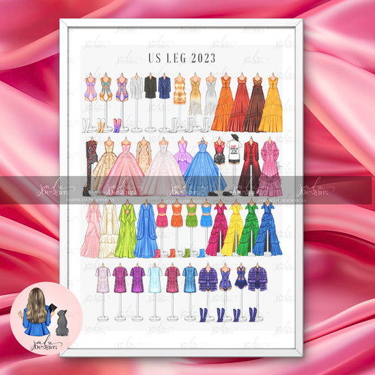 US LEG 2023 Lineup Eras Of Fashion Inspired Outfits Art Print