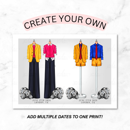 MULTIPLE DATE Belong Together Tour Premade Lineup Fashion Inspired Outfits Art Print