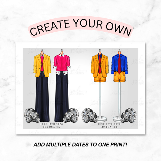 MULTIPLE DATE Belong Together Tour Premade Lineup Fashion Inspired Outfits Art Print