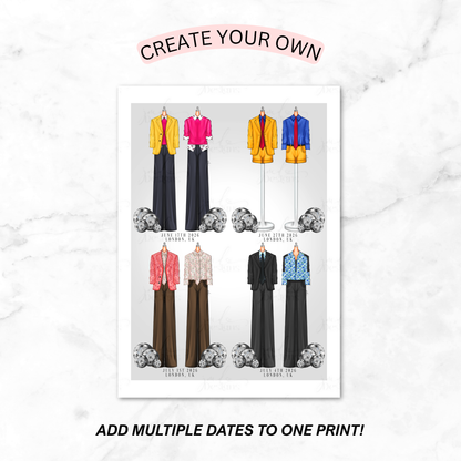 MULTIPLE DATE Belong Together Tour Premade Lineup Fashion Inspired Outfits Art Print