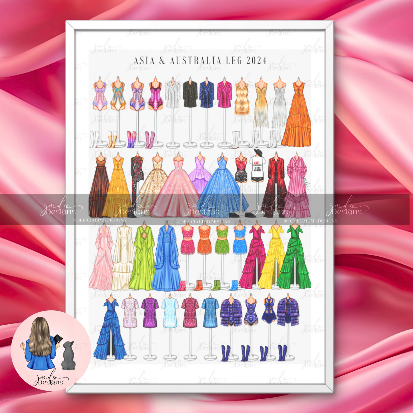 ASIA & AUSTRALIA LEG 2024 Lineup Eras Of Fashion Inspired Outfits Art Print