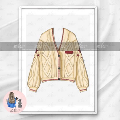 The Red Star Cardigan Art Print
