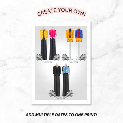 MULTIPLE DATE Belong Together Tour Premade Lineup Fashion Inspired Outfits Art Print