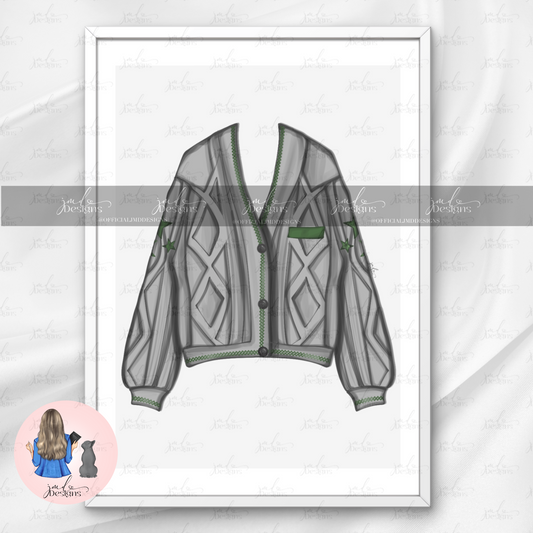 The Grey Star Cardigan Art Print