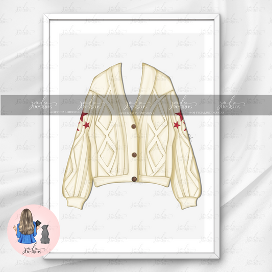 The Red Star 2 Cardigan Art Print
