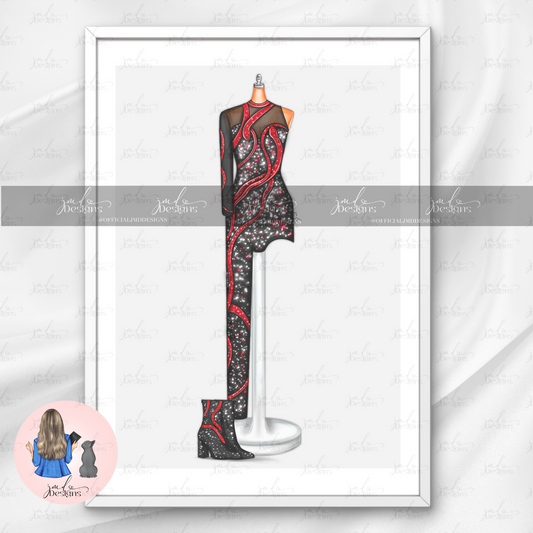 There Will Be No Explanation Red Eras Outfit Illustration Art Print