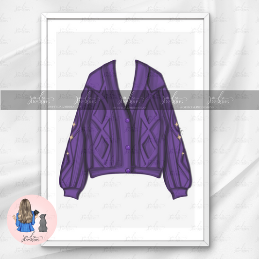 The Purple Cardigan Art Print