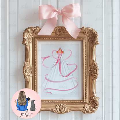 Awareness Ribbon Ball Gown Art Print