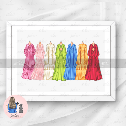 Folklorian Lineup Outfit Illustration Art Print