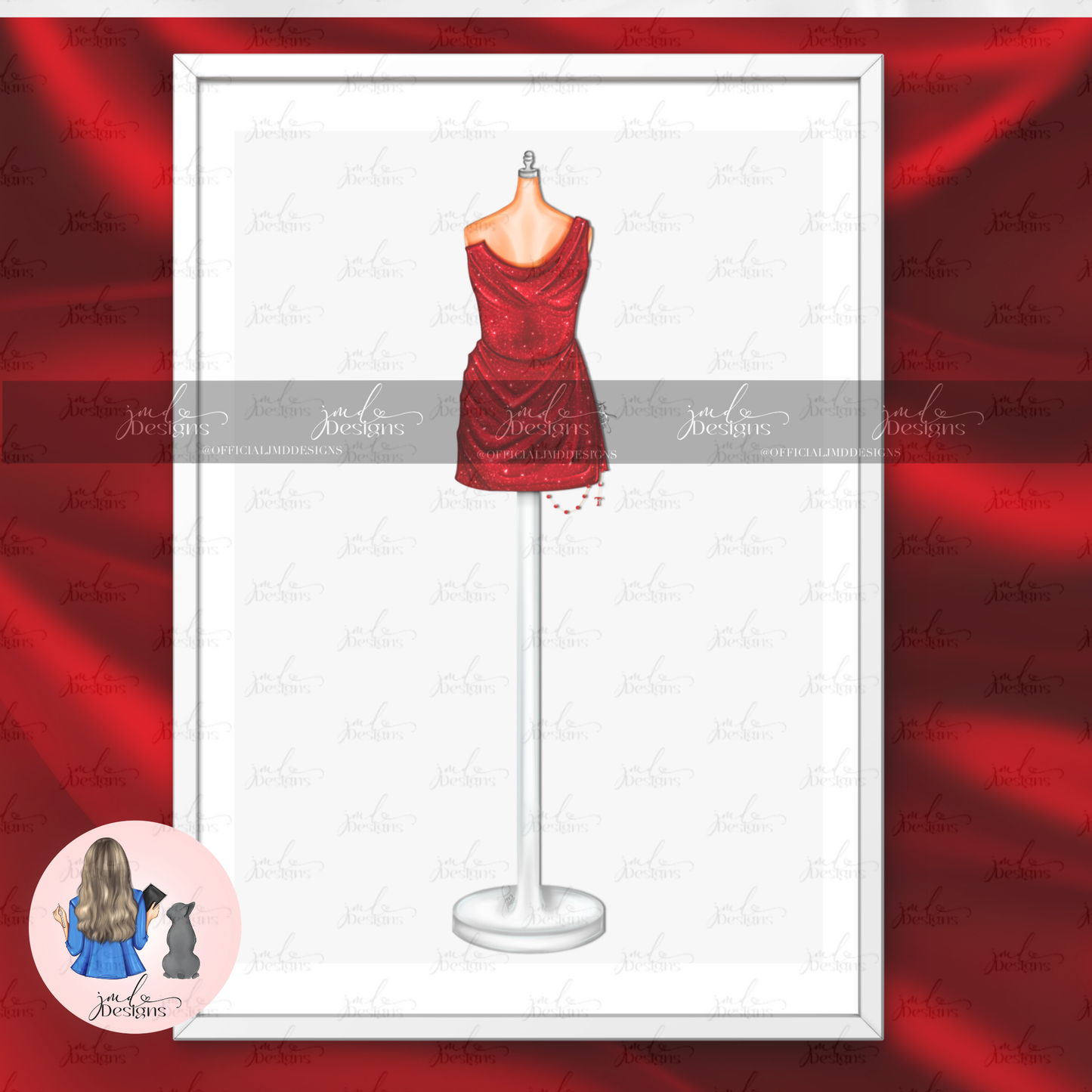 Red Glamour Fashion Art Print