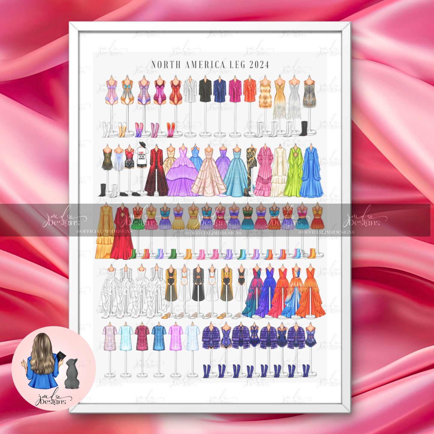 NORTH AMERICA LEG 2024 Lineup Eras Of Fashion Inspired Outfits Art Print