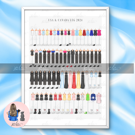 USA & CANADA LEG 2024 Lineup Sweet Pop Princess Inspired Outfits Art Print