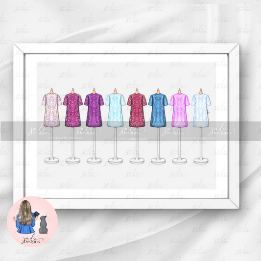 T-shirt Dress Glam Art Print