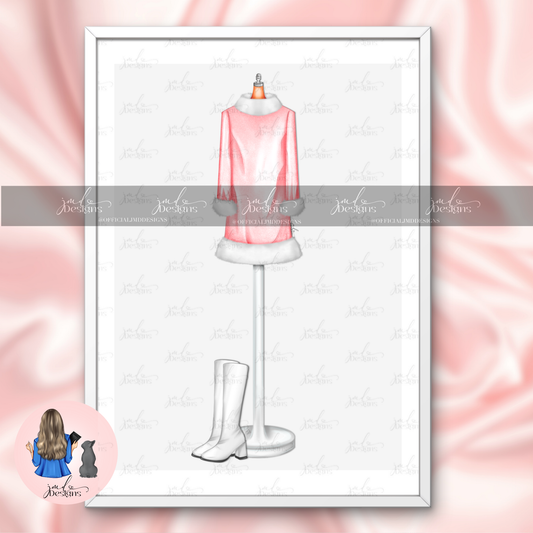 Sinclair Dance Dress Fashion Art Print Fashion Illustration Wall Art