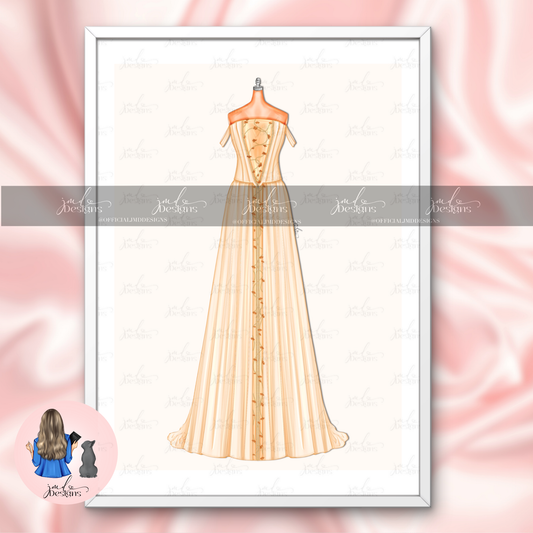 Baby Just Say Yes Gown Art Print Fashion Lover Decorative Art