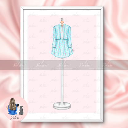 Life In Pink Blue, Green and Pink Gingham Dress Art Print