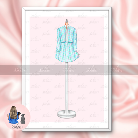 Life In Pink Blue, Green and Pink Gingham Dress Art Print