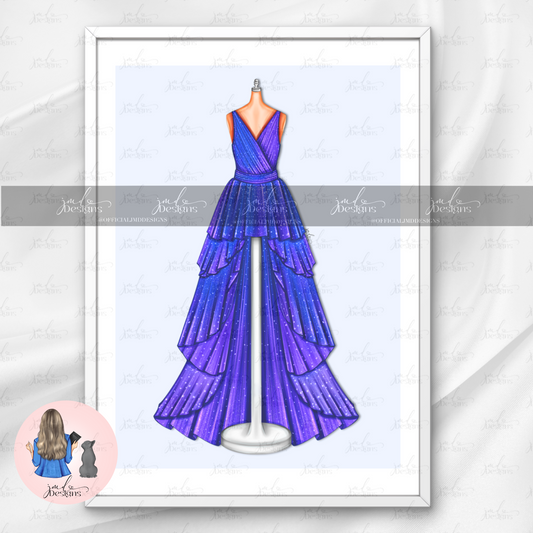 Blue & Purple Flourish Art Print