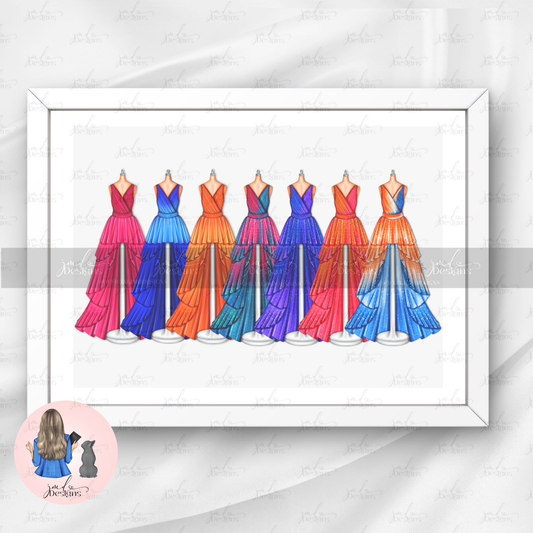Flourish Vibes Lineup Outfit Illustration Art Print