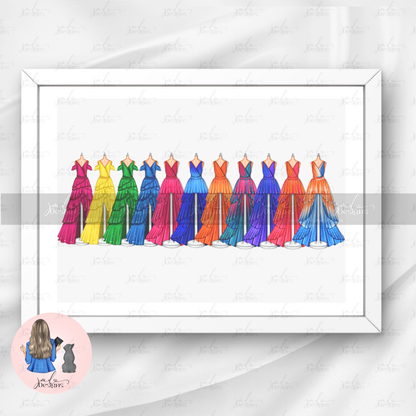 The Acoustic Lineup Outfit Illustration Art Print