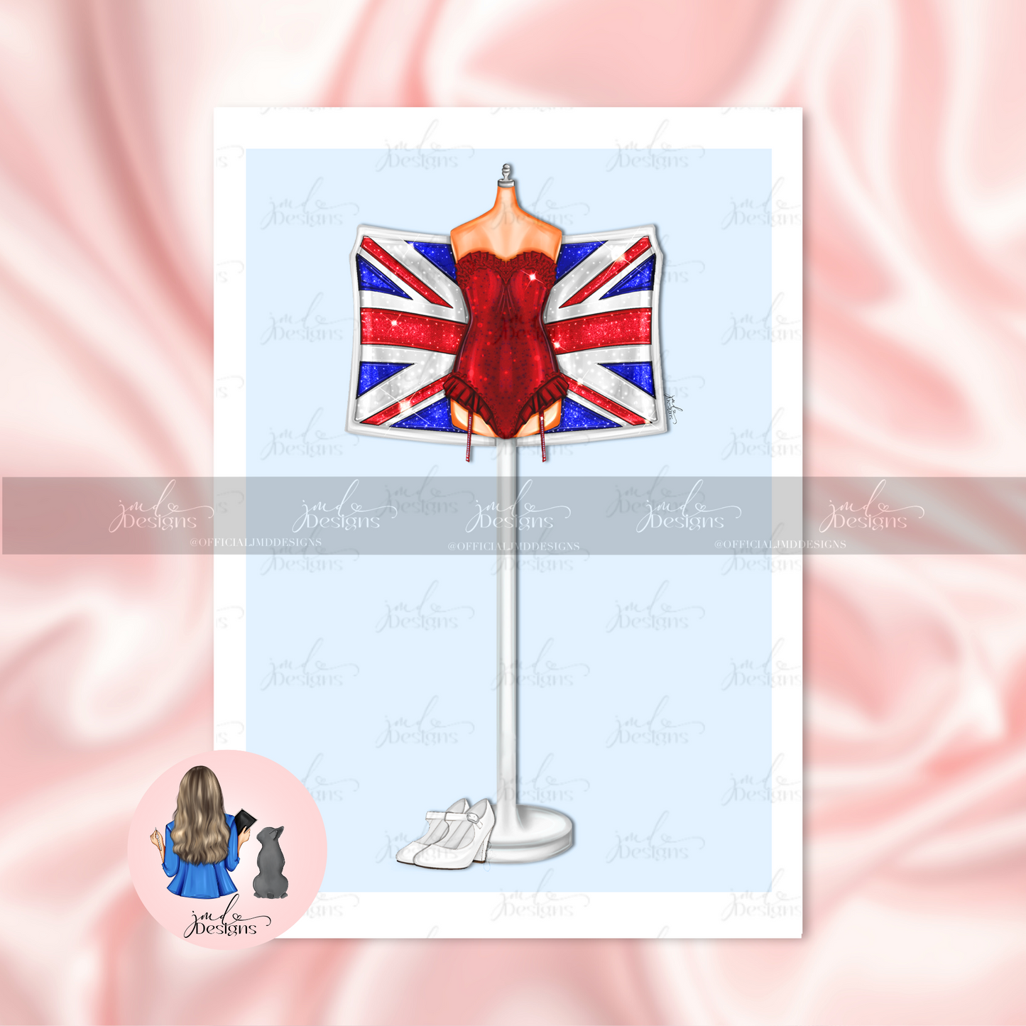 Red Union Jack Sparkle Towel Reveal Fashion Art Print