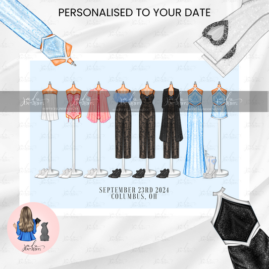US & CANADA Personalised Sweet Pop Princess Concert Lineup Art Print