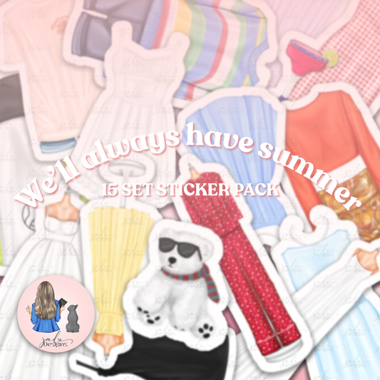 We'll Always Have Summer Matte Vinyl Sticker Bundle | 15 Fashion Sticker Bundle