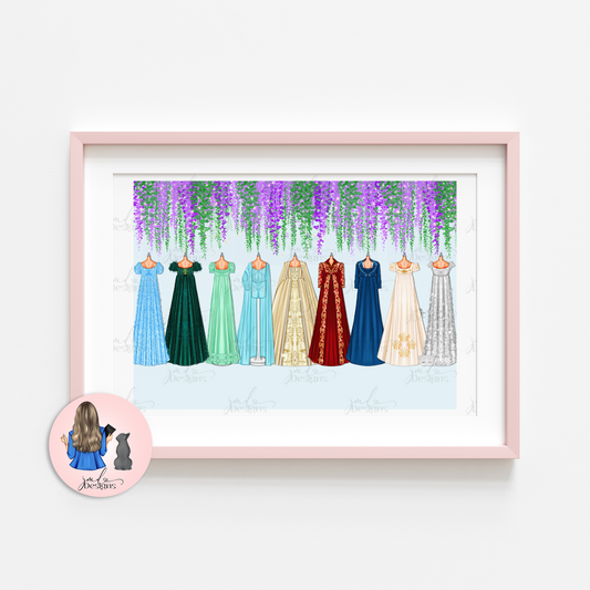 Ladies of the Ton Regency Fashion Inspired Outfits Art Print