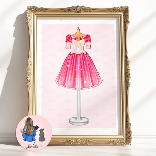 Genevieve Character Ballet Fashion Illustration Art Print