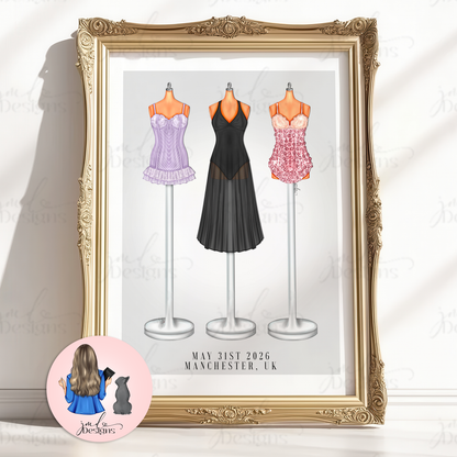 Locked Tour Lineup Art Print Fashion Lover Decorative Art High Fashion Art Print