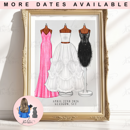 UK The Art of Touring Tour Premade Lineup Fashion Inspired Outfits Art Print