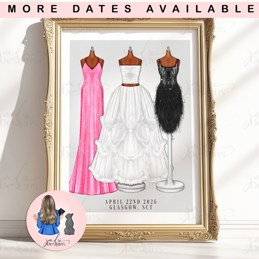 UK The Art of Touring Tour Premade Lineup Fashion Inspired Outfits Art Print