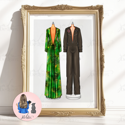 J & Mav Duo Party Art Print Fashion Lover Decorative Art High Fashion Art Print