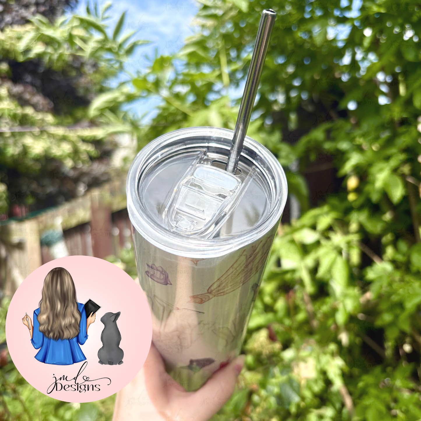 Pink Cloud Cowgirl Shimmer Holographic 20oz Stainless Steel Tumbler Cup