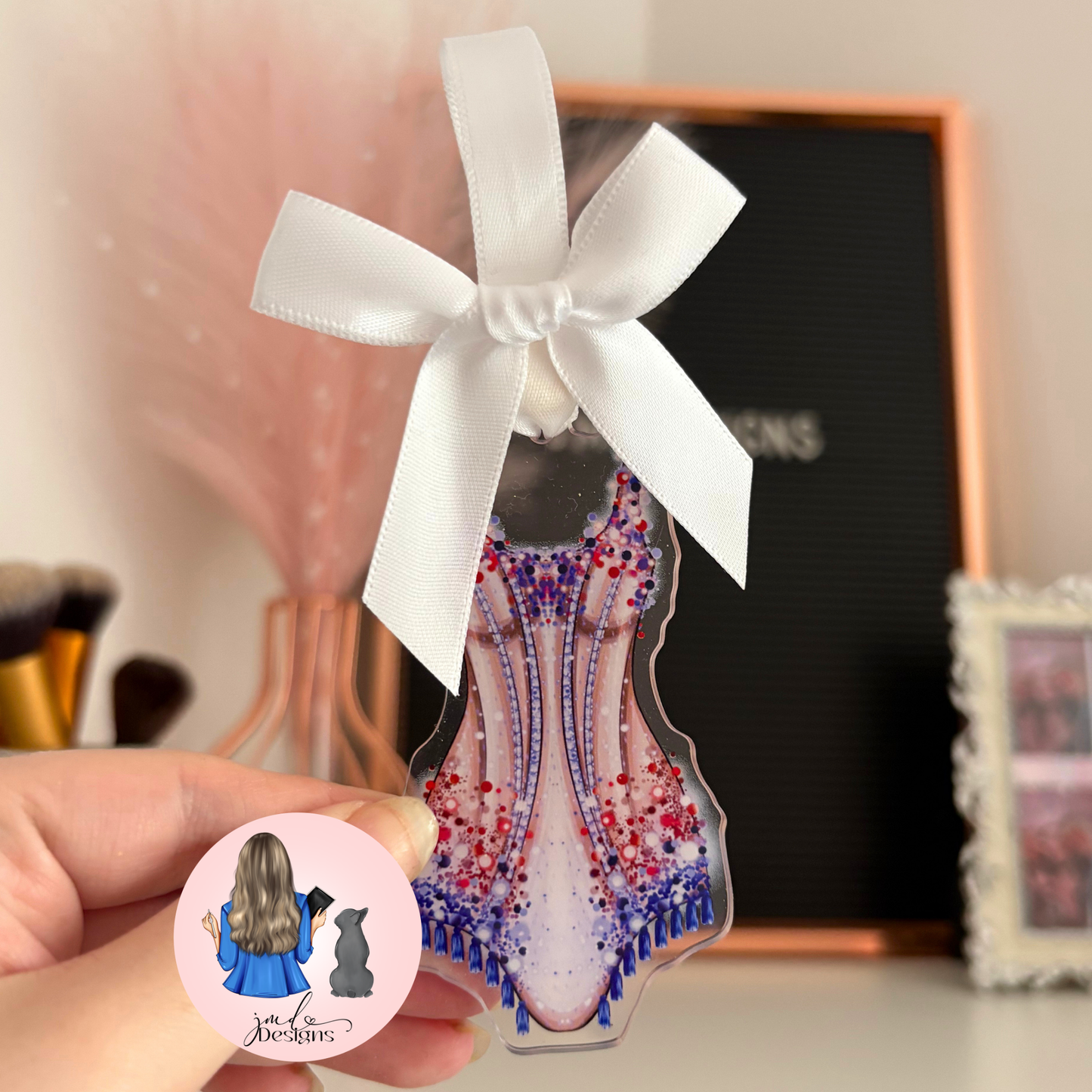 Purple Sparkle Bodysuit Christmas Outfit Acrylic Bow Bauble