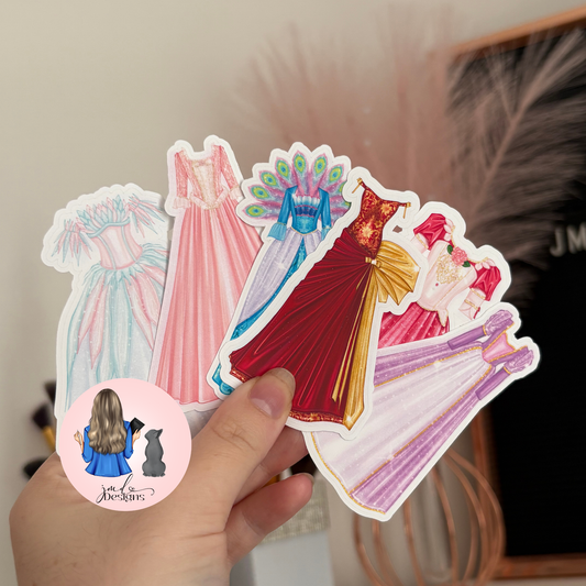 Fashion illustrated matte vinyl stickers for decorating or scrapbooking