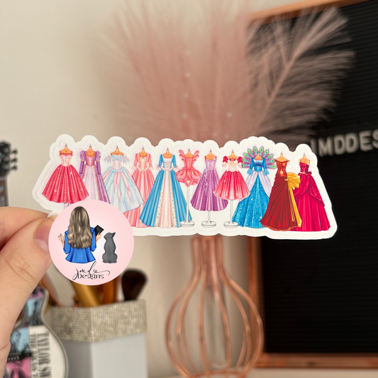 Nostalgic Princess Lineup Fashion Matte Vinyl Sticker