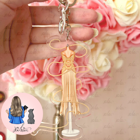 The Rope Dress Outfit Acrylic Keyring Silver Chain Clip bag Charm