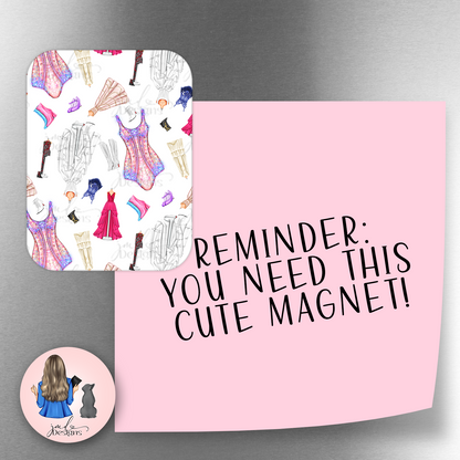 The Eras of Fashion Cute Fashion Fridge Magnet Memo Board Magnet
