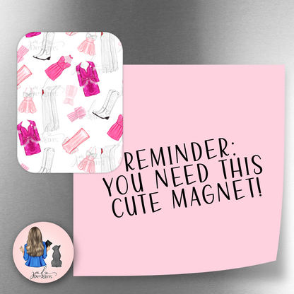Pink Cloud Cowgirl Cute Fashion Fridge Magnet Memo Board Magnet