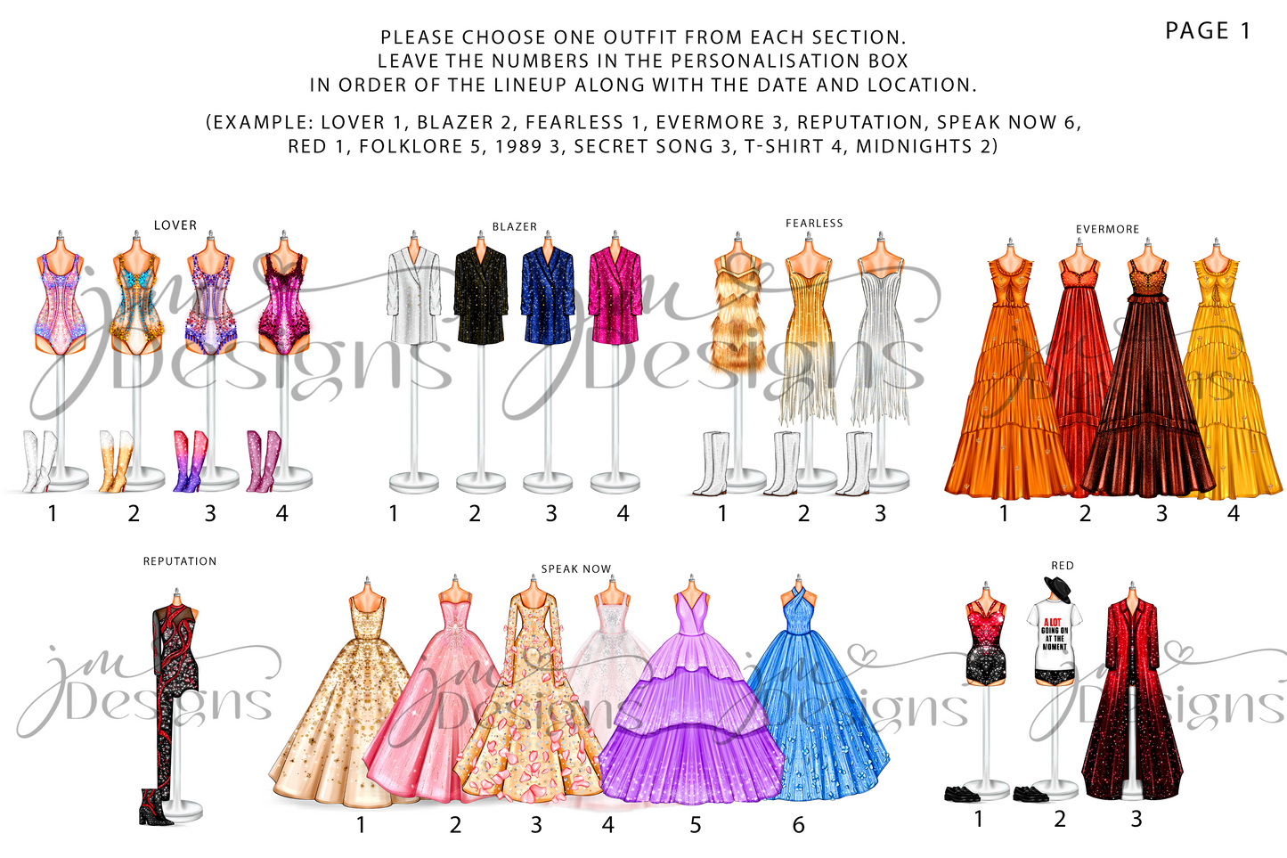 USA - SINGAPORE Eras Of Fashion Inspired Outfits Art Print