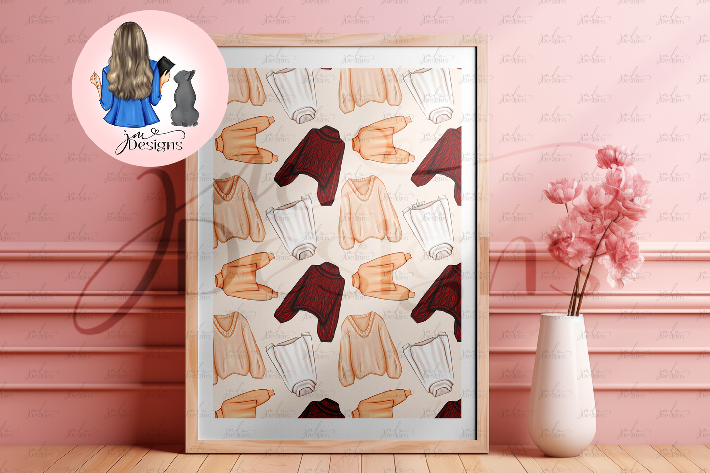 Autumn Sweater Weather Pattern Art Print