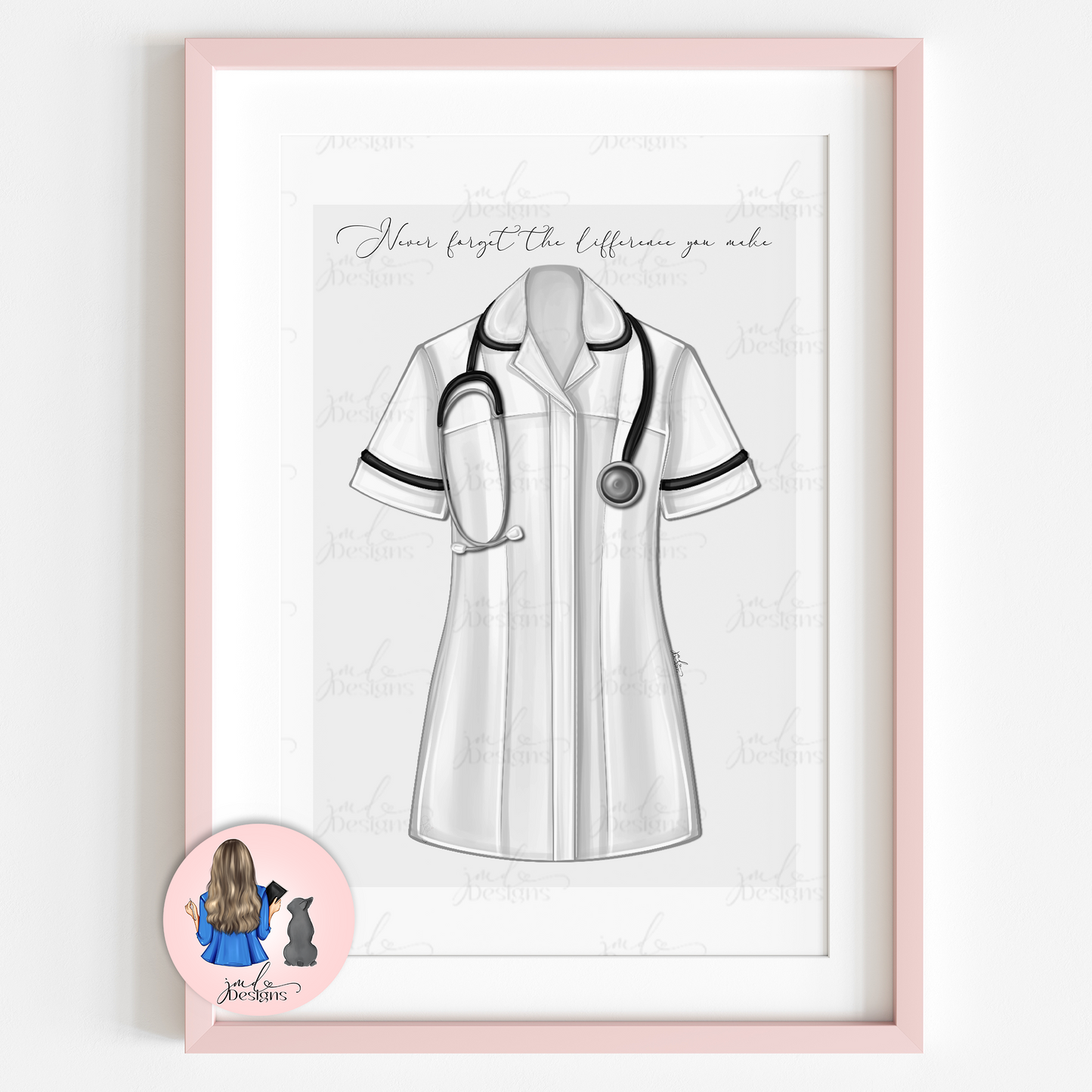 Nurse Tunic Scrubs Heartfelt Gift Art Print Fashion Lover Decorative Art Print Nurse Gift Healthcare Worker Gift