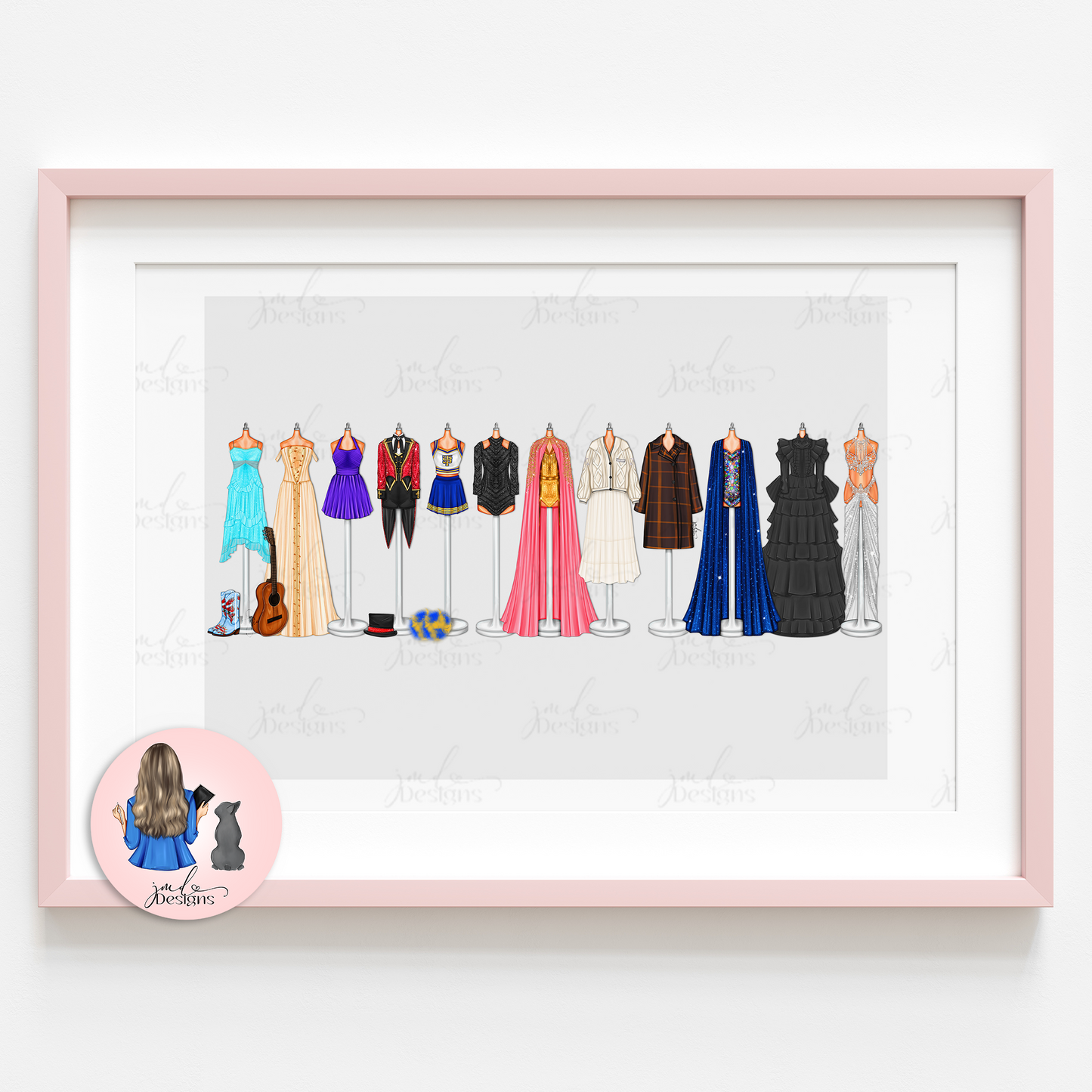 The Eras of Fashion Volume one Lineup Art Print Fashion Lover Decorative Art High Fashion Art Print