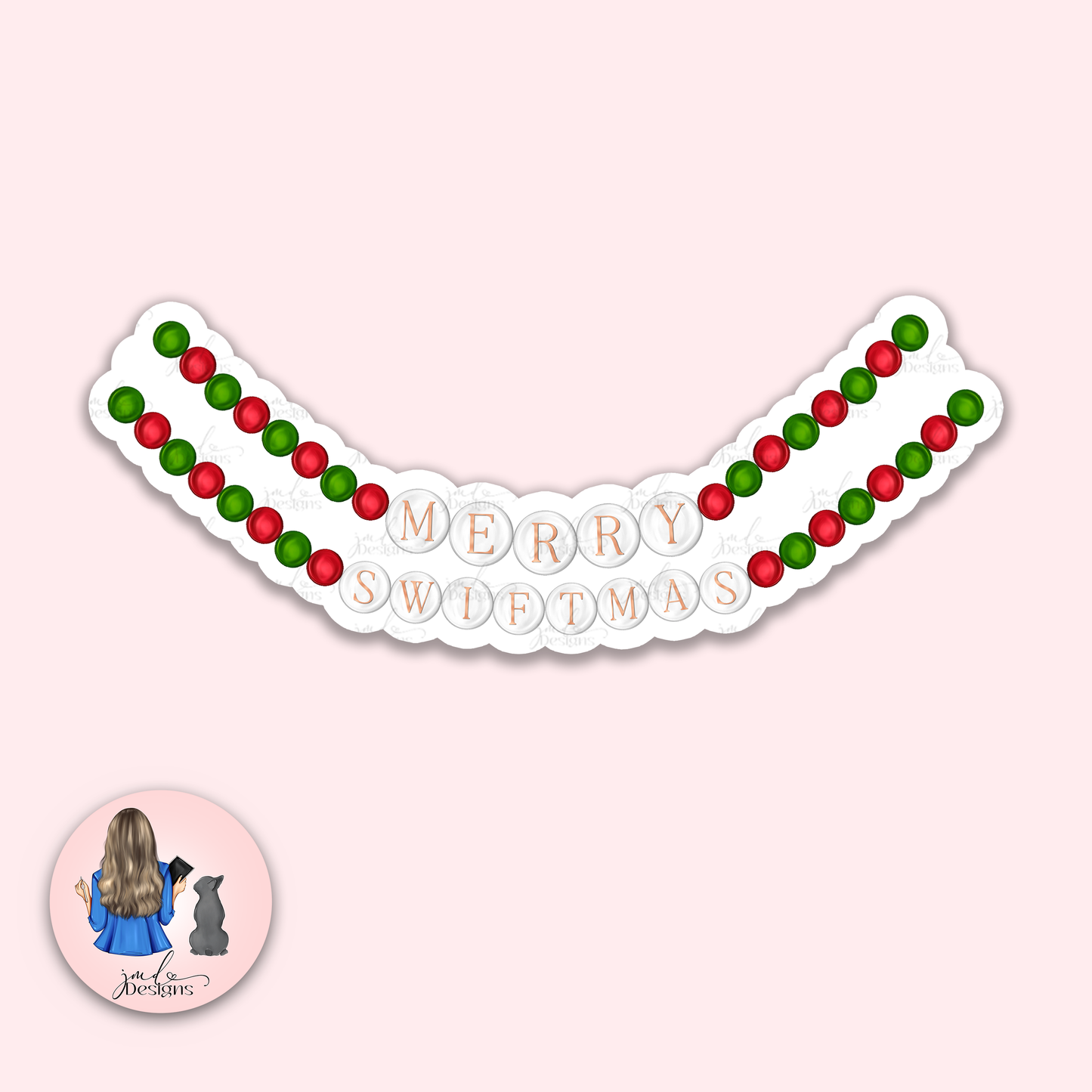 Festive Era Friendship Bracelet Christmas Matte Vinyl Sticker