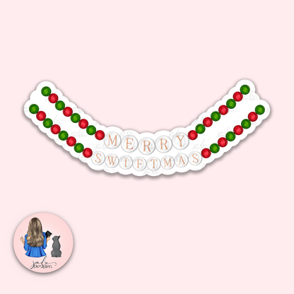 Festive Era Friendship Bracelet Christmas Matte Vinyl Sticker