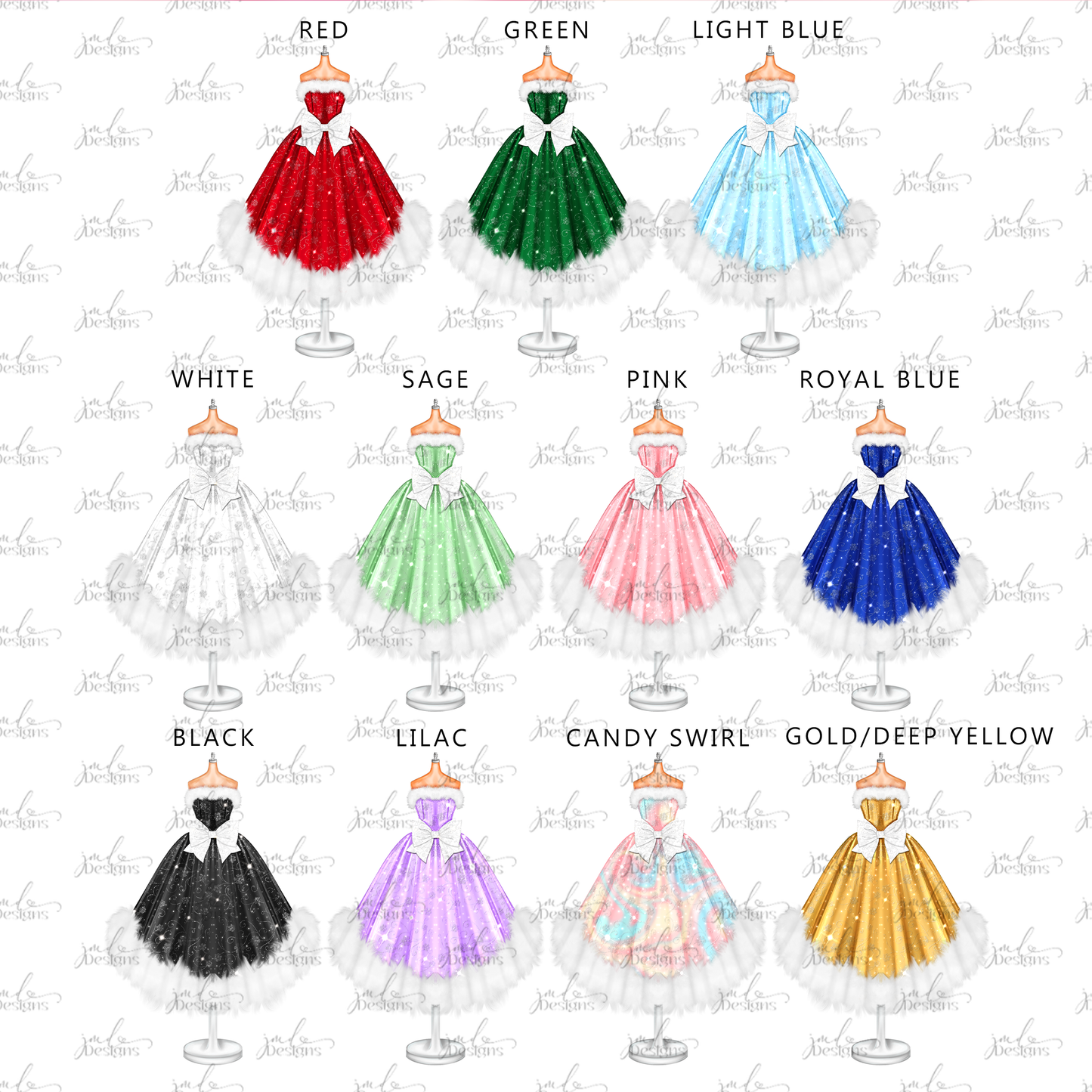 Santa Festive Snowflake Sparkle Christmas Gown Art Print | Christmas Decor