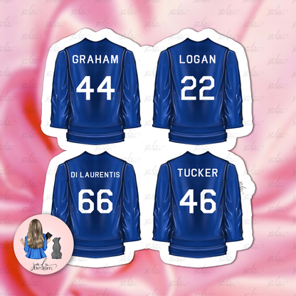 Bookish Blue Hockey Romance Jersey Fashion Matte Vinyl Sticker