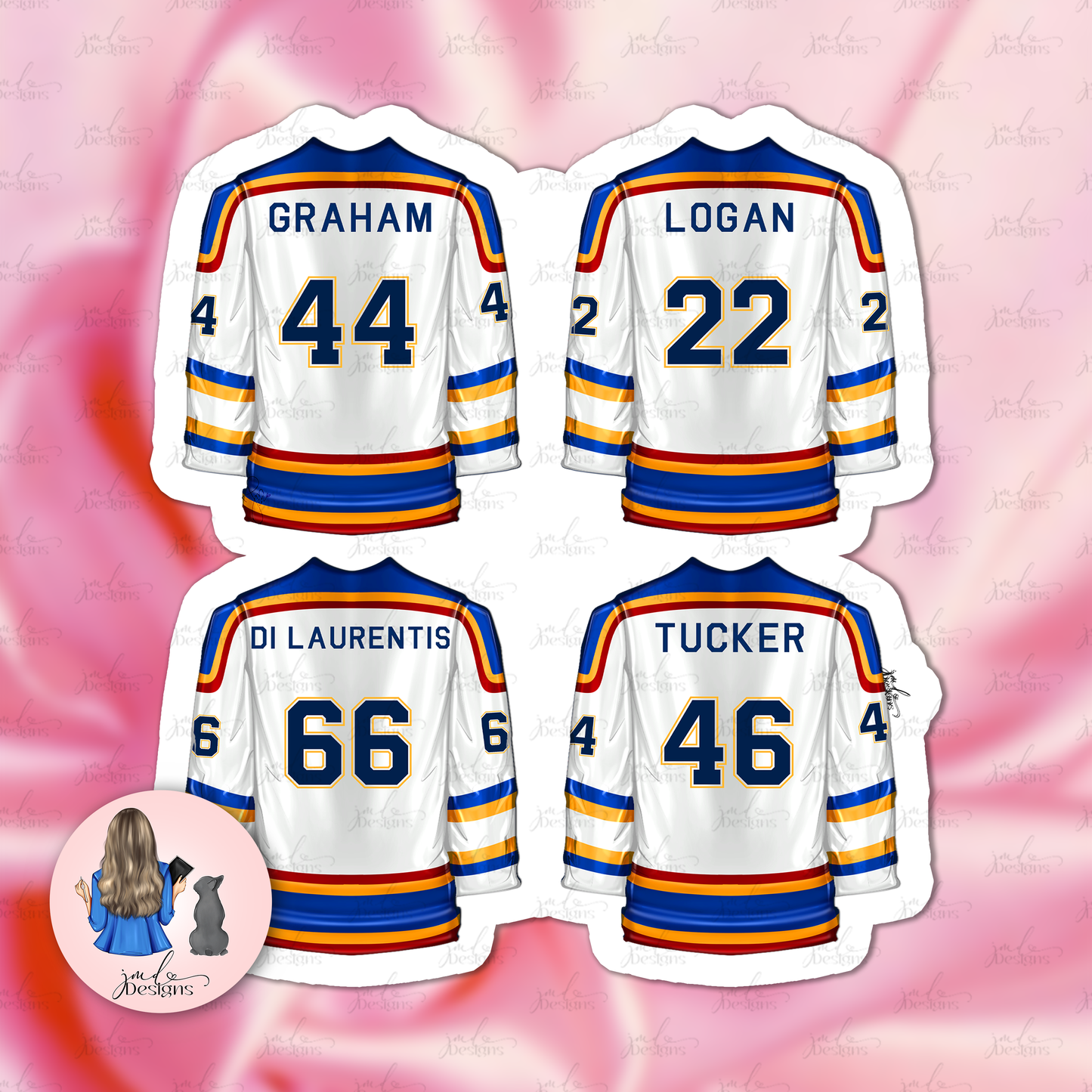 Bookish White Hockey Romance Jersey Fashion Matte Vinyl Sticker