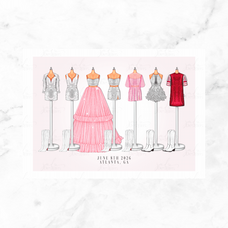 Pink Cloud Cowgirl Tour Lineup Art Print Fashion Lover Decorative Art High Fashion Art Print